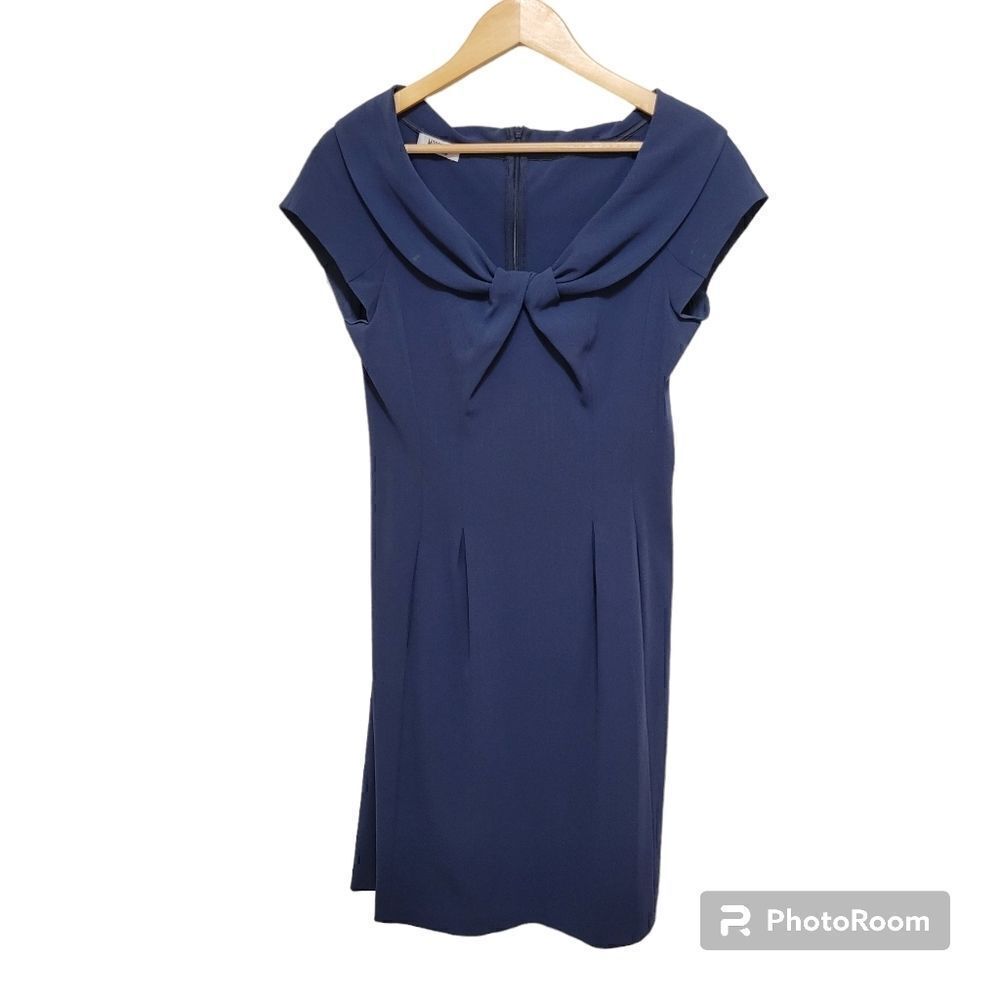 Vintage Moschino Dark Blue Pencil Cocktail Dress Size 8